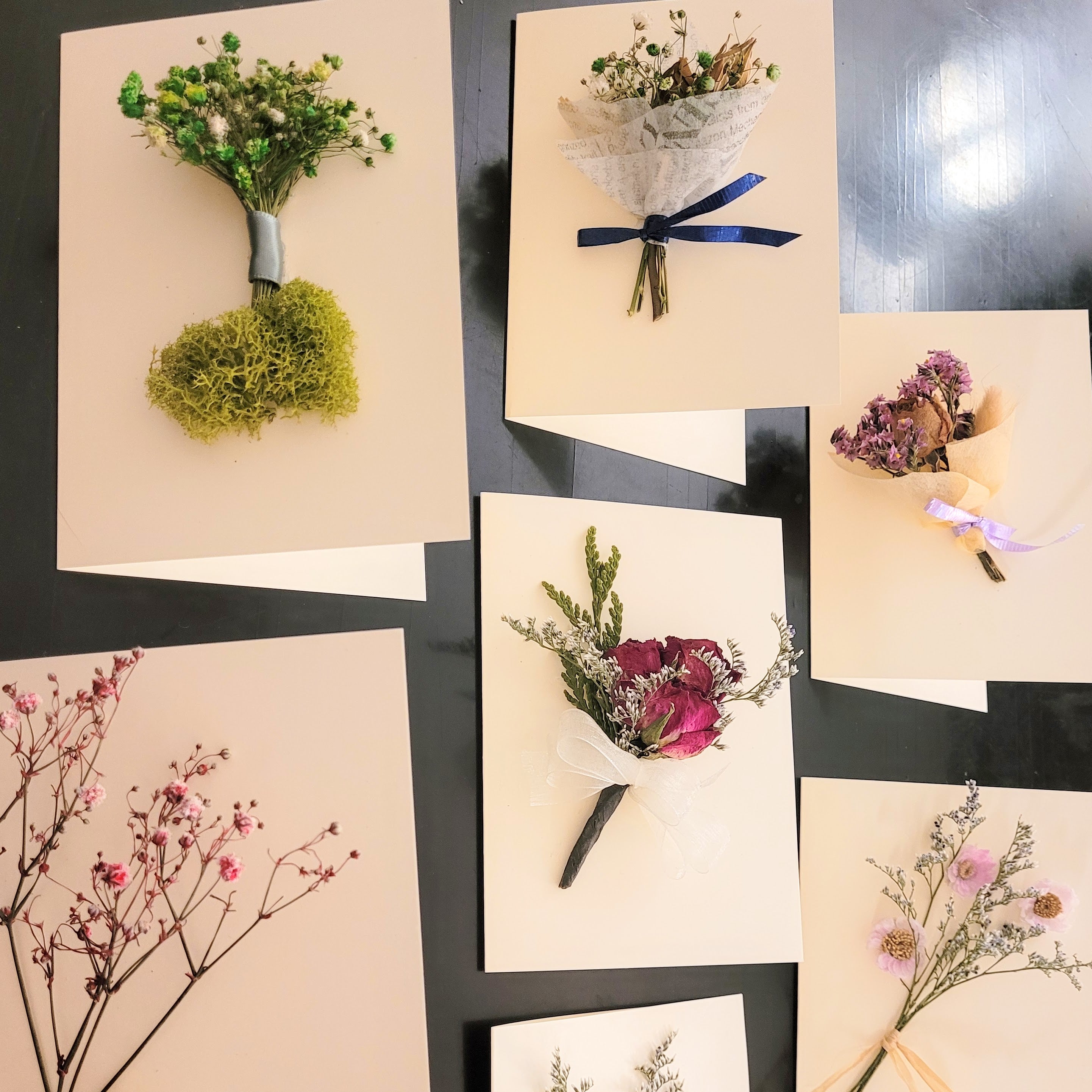 Dried flower blank card